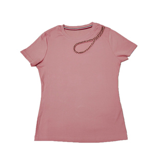 欧洲站夏新款漏洞钉珠T恤女修身显瘦百搭体恤时尚洋气小性感上衣