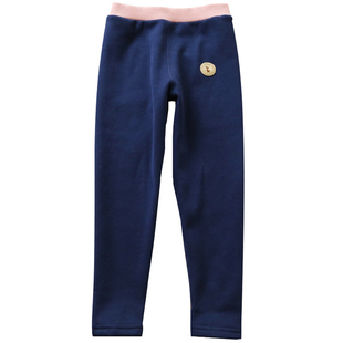 女童打底裤秋冬装儿童一体加绒加厚大童保暖外穿长裤子 无骨缝合