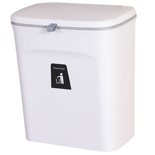 厨房垃圾桶挂式橱柜门壁挂式卫生间厕所厨余收纳悬挂带盖纸篓家用