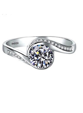 925纯银莫桑石钻戒仿真结婚求婚