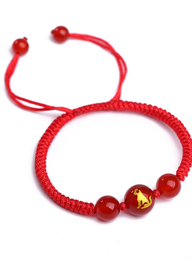 生肖本命年水晶首饰品红绳手链