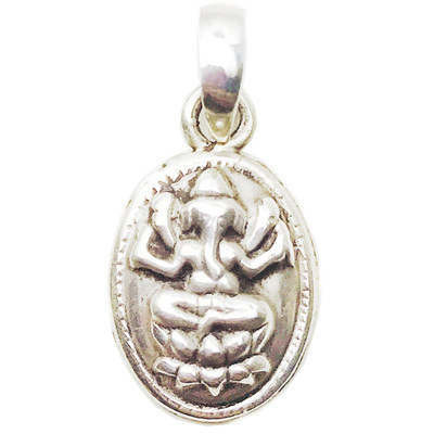 印度招财象鼻神纯银做旧项链送绳