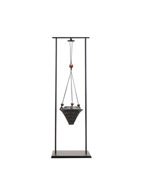 现代铁艺陶瓷倒流香炉禅意摆件