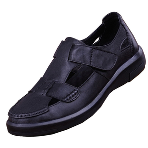 外贸男士凉鞋男真皮包头洞洞鞋夏季新款皮凉鞋沙滩鞋休闲牛皮鞋男