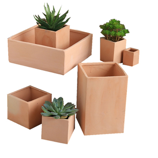 红陶正四方形多肉花盆方形红陶花盆小方盆大方盆花盆陶瓷绿植花盆