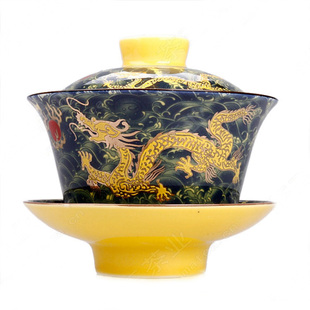 成艺德化陶瓷三才盖碗茶碗大号功夫茶杯250ml手工盖碗严缝盖介杯