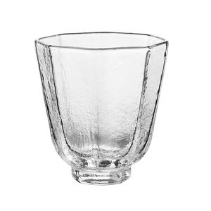 手工耐热玻璃功夫透明锤纹品茗杯