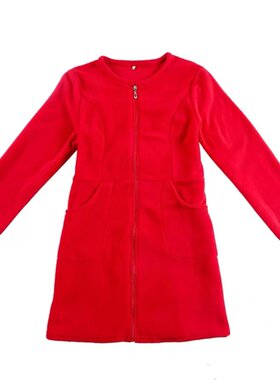 女童羽绒服加厚带拉链画画罩衣