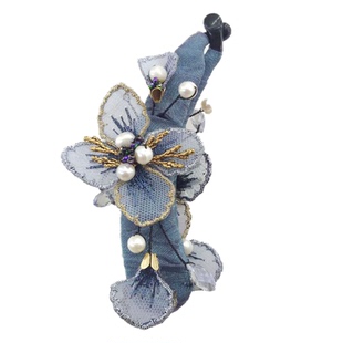 christ韩国布艺香蕉夹11CM竖夹发夹马尾夹头饰头花发饰新款夹子