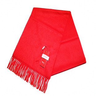 恒源祥纯羊绒大红围巾本命年团购定制刺绣年会中国红男女情侣披肩