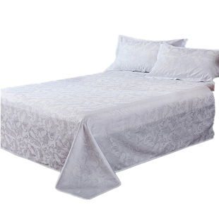 星级酒店宾馆专用床上用品40支60支白色贡缎床单提花床罩被单包邮