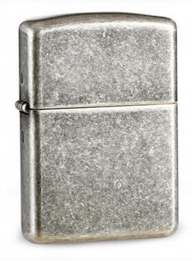 zippo仿古银外壳加厚打火机