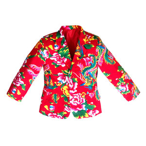 儿童摄影西装套装小西服，宝宝民族风时装东北大花小孩西服演出服