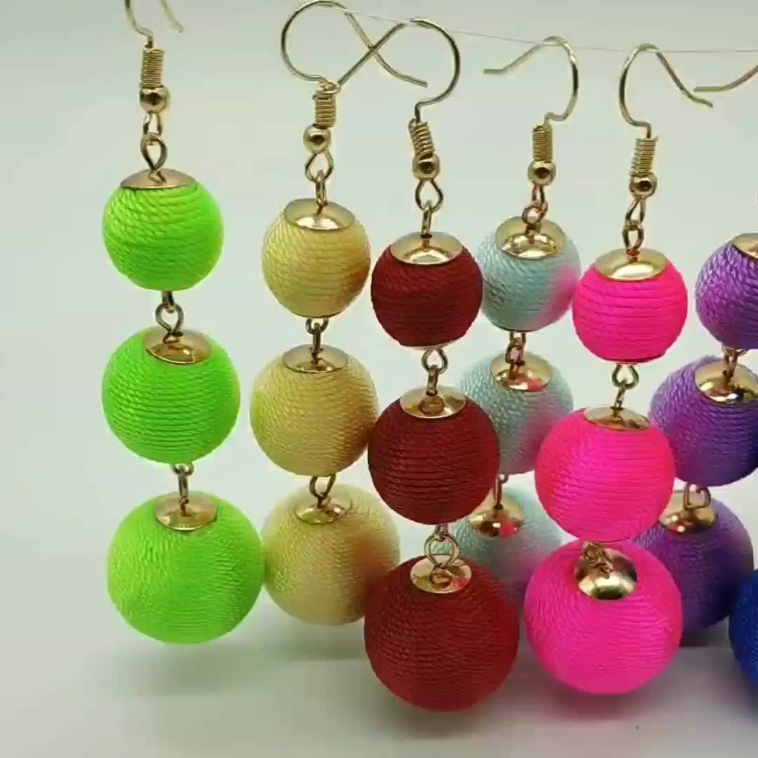 Fashion Earring Designs New Model Silk Thread Earrings With Ball Buy