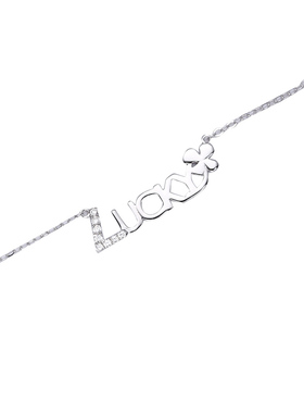 纯银字母项链甜美风学生饰品吊坠