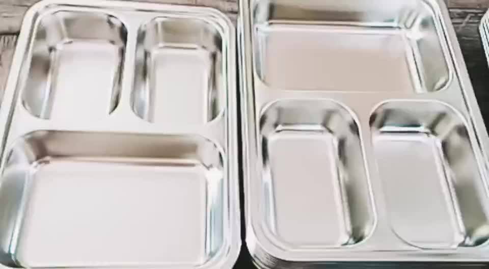 Zhongte Lfgb Approval Ss201 Stainless Steel Hospital Metal Food Tray With 4 Compartments Buy