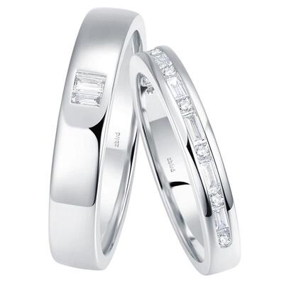 异形钻石订婚情侣对戒