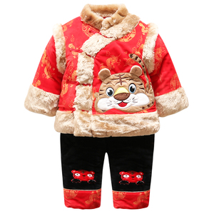 宝宝唐装棉衣加厚冬装新年装礼服