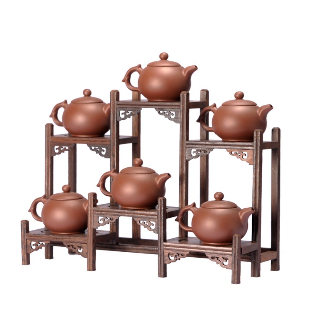 红木博古架小型多宝阁鸡翅木茶具架实木置物架紫砂茶壶底座展示架