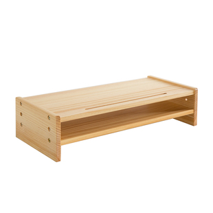 实木显示器增高架可升降台式电脑底座支架办公桌面键盘收纳置物架