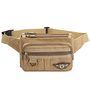 澳利男士腰包女多功能包小手机腰包迷你生意收银包复古时尚帆布包