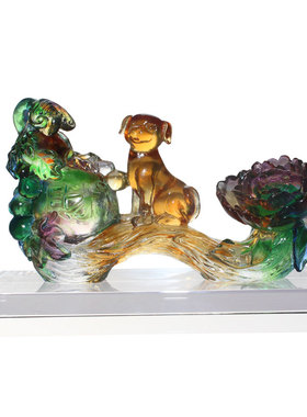 如意琉璃摆件祝寿商务礼品生肖狗