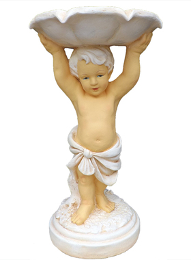 促销男孩喂鸟器花盆鱼池造景喷泉