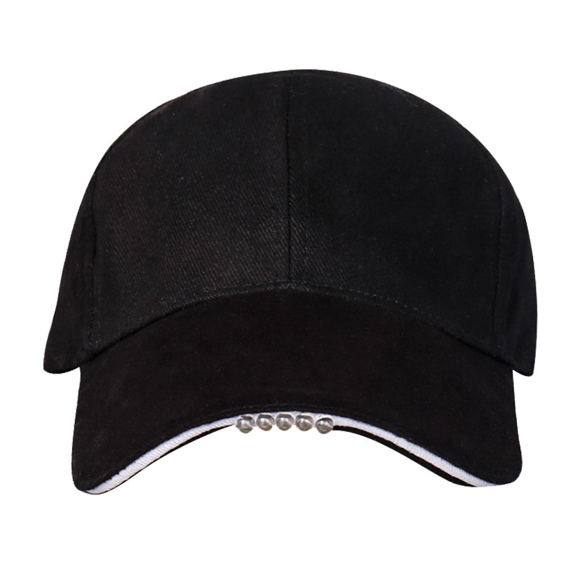 感应带led灯钓鱼帽男士垂钓照明发光充电帽子户外防晒迷彩鸭舌帽