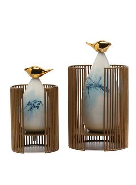 新中式风铁艺陶瓷样板间别墅摆件