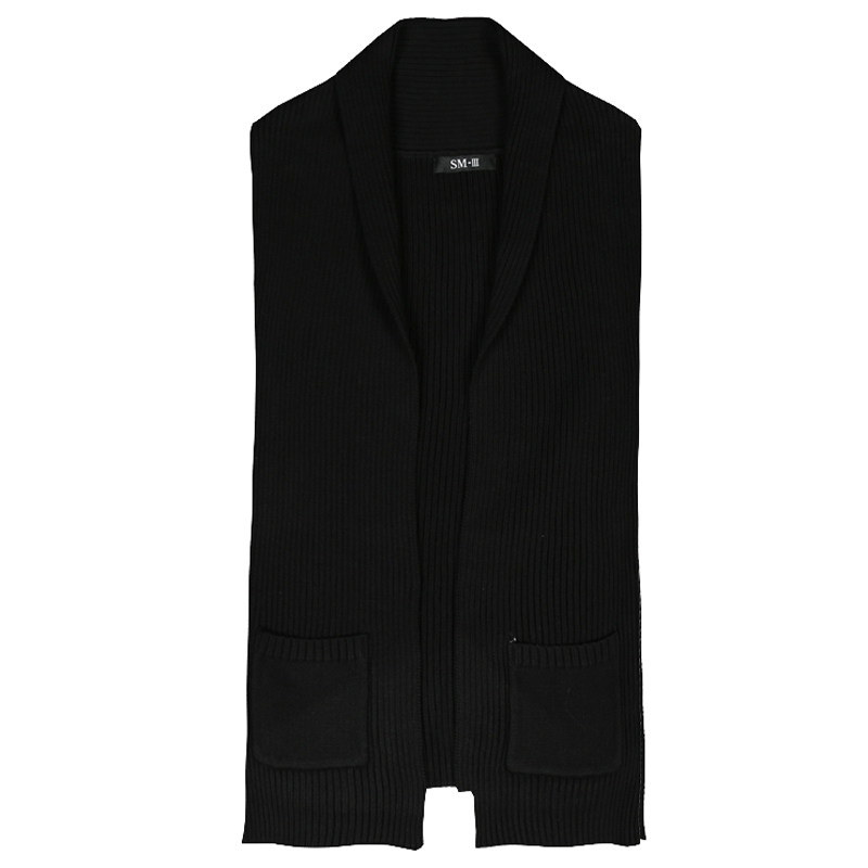 时尚男士中长款马甲男春秋韩版无袖针织开衫外套潮流毛衣马夹背心