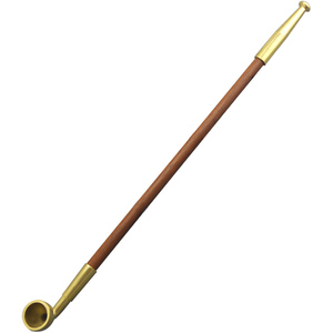 中式老传统烟斗 烟袋锅旱烟袋 黄铜烟锅烟嘴 花梨木烟杆 送配件