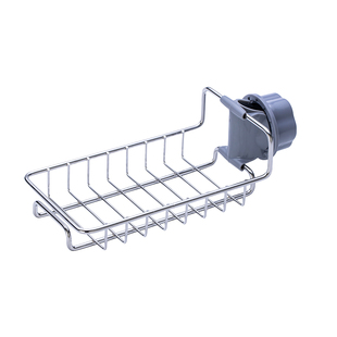 不锈钢水龙头置物架沥水海绵架抹布架家用挂篮收纳神器厨房置物架