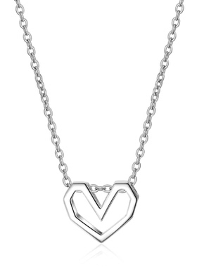 纯银镂空爱心形日系少女风锁骨链