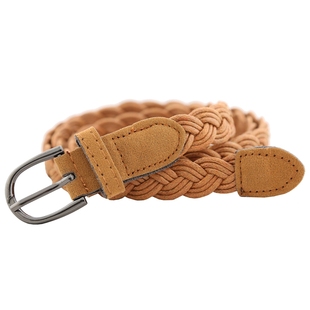 女士编织小皮带帆布简约百搭装饰配裙布料牛仔裤腰带女细麻绳白色