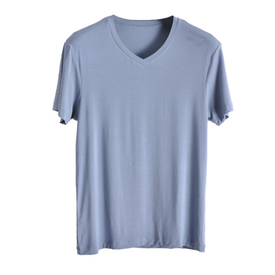 男莫代尔短袖V领荷纤维柔软舒适