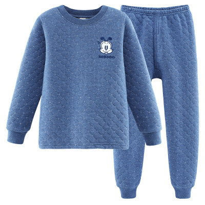 巴布豆男童全棉秋冬加厚保暖内衣