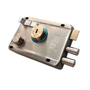 老式大门不锈钢外装门锁铁门木门防盗锁圆柱舌锁双保险锁大门锁