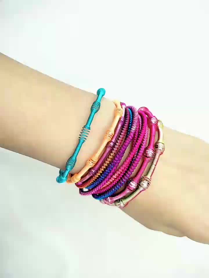 Promotional New Design Colorful Metal Coil Spring Bracelets Fashion Promotional New Design Colorful Metal Coil Spring Bracelets Fashion Bracelet For Kids