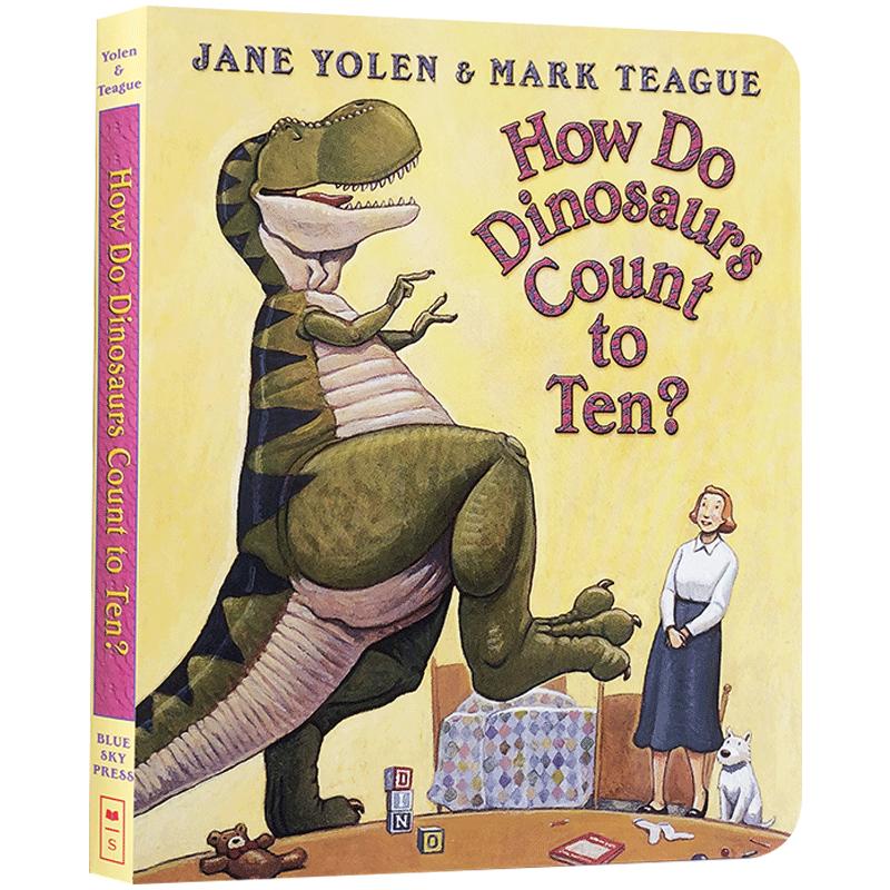 进口英文原版 学乐出版 HOW DO DINOSAURS COUNT TO TEN恐龙怎样数到十 3-6岁幼儿童启蒙益智图画绘本亲子阅读互动宝宝睡前故事书