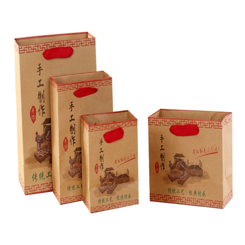 加厚简约复古烘焙食品包装袋外卖礼品袋/塑料袋