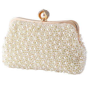 包包女斜挎包百搭女士手拿包高端精致珍珠包包手提穿旗袍配的小包