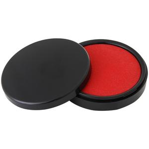 可定制得力印泥红色印台大号印泥盒快干圆形印油盖章按手印小号便携黑色印章油蓝色方形印尼速干财务办公用品