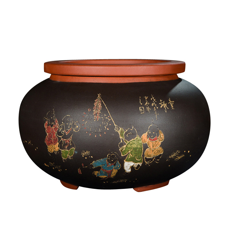 多肉盆-多层盆 紫砂花盆多肉花盆陶瓷植物古典粗陶绿植 紫砂花