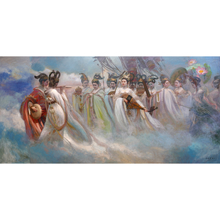 客厅玄关装饰画餐厅沙发背景墙壁画王可伟㊣中国古典油画挂画相框