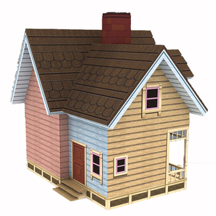 飞屋环游记复杂版飞屋影视3d纸模型DIY手工手工纸模纸模摆件玩具