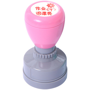 老师评语表情包印章教师用奖励盖章儿童可爱图案改作业表扬卡通趣味小图章鼓励小学生批评表扬印章自动按压式