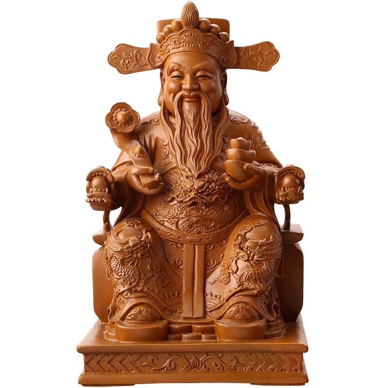 木雕摆件佛像居家供奉财神爷