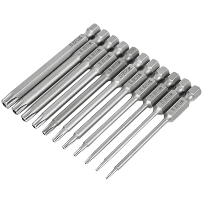 1/4柄风批气动梅花型带中孔螺丝批75长米字手电钻内六6角扳手套装