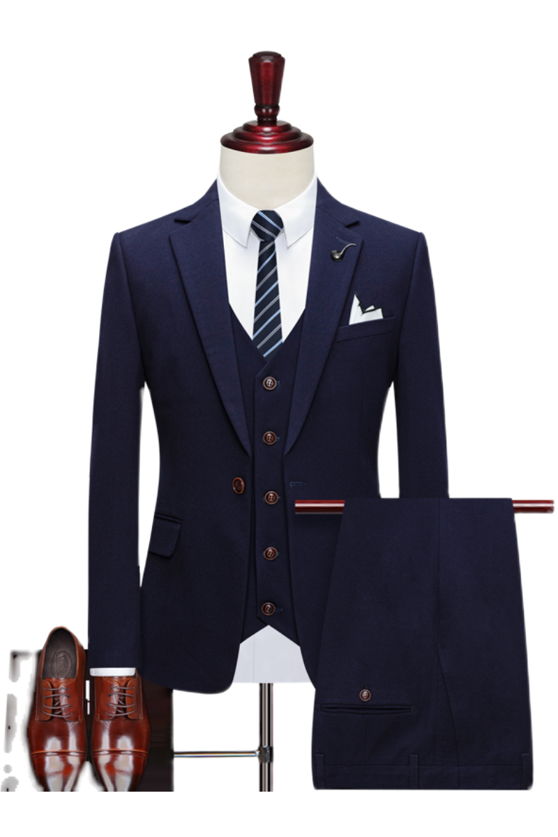 秋冬纯色男士西服套装西装三件套新郎结婚商职业1012-SJT837-P260,男装西服套装,星座1012