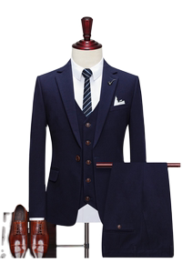 秋冬纯色男士西服套装西装三件套新郎结婚商职业1012-SJT837-P260图片